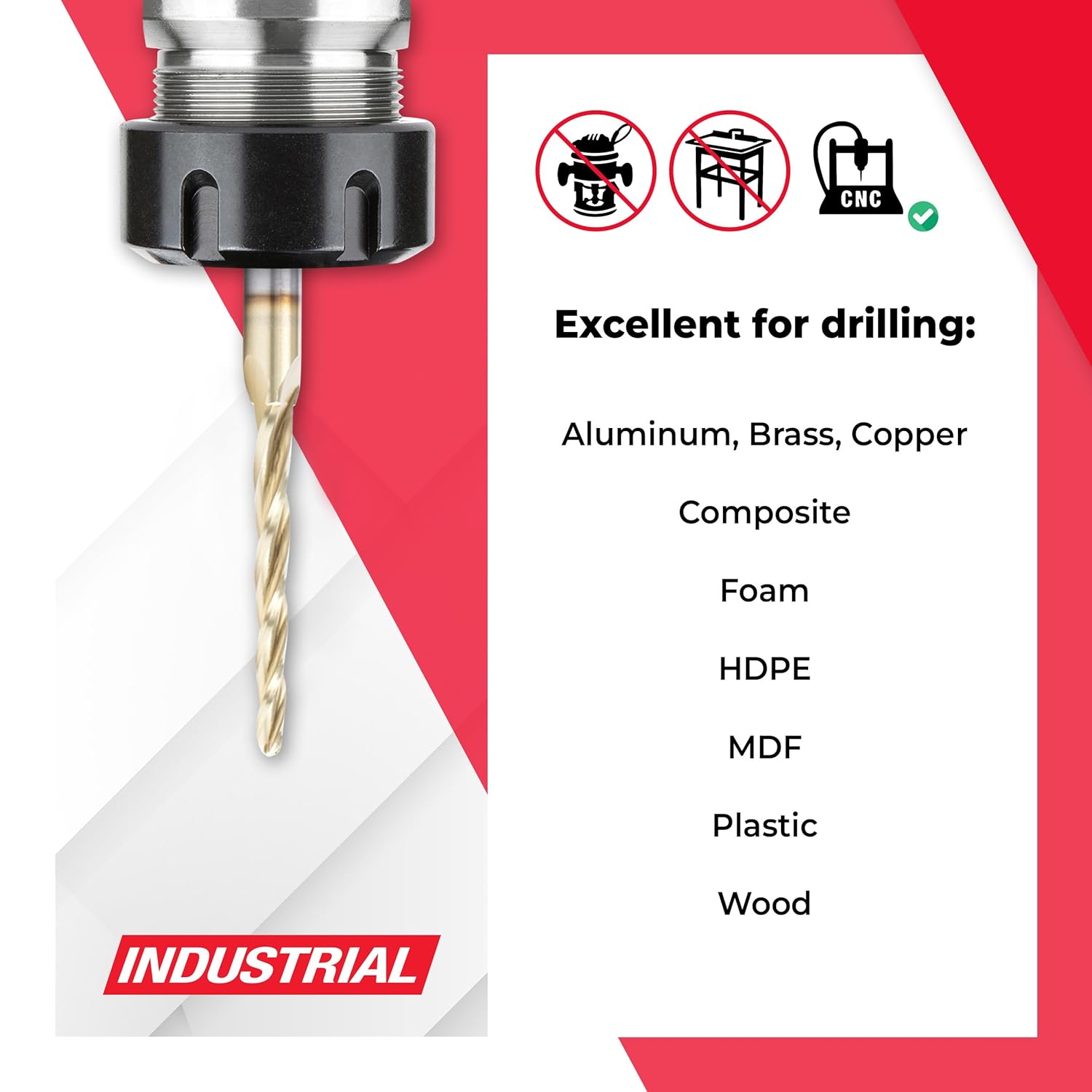 Amana Tool CNC 2D and 3D Carving Ball Nose Tapered Angle Router Bit (HSS), ZrN Coated, HSS1306, 1.0 Deg 1/8 D x 1/16 R x 1/4 Shk x 3 Inch L x 3 F