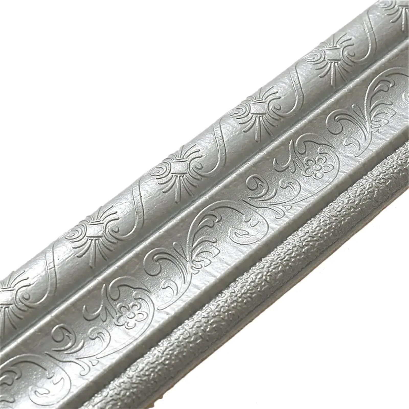 QAUUCP Dado Rail Self Adhesive Foam Wall Edge Strip Stickers Self-Adhesive Waterproof Baseboard Corner Waist Line Wallpapers Border Home Decoration(Silver Grey)