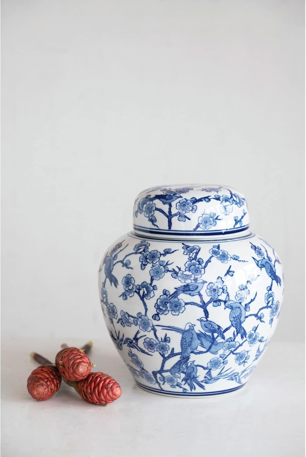 Creative Co-Op Decorative Stoneware Ginger Jar : Home & Kitchen