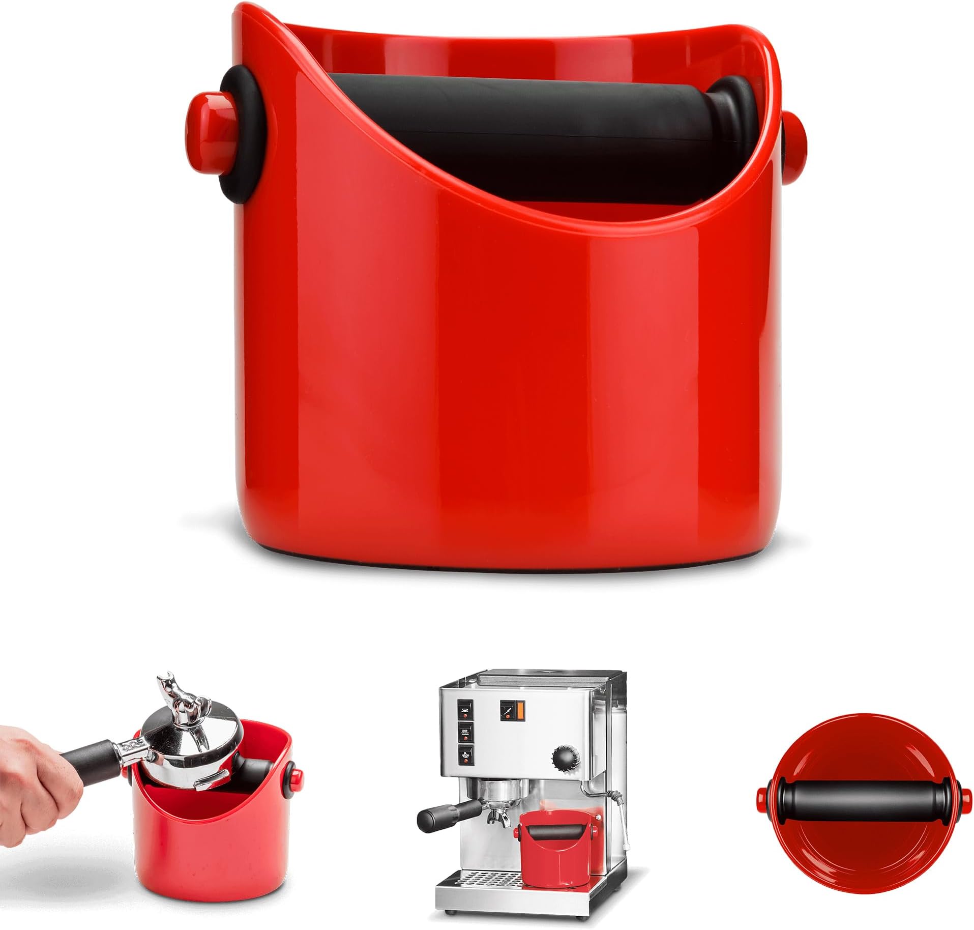 Grindenstein Coffee Grinds Knock Box - Red Dfm-Gr1280, 4.3 X 4