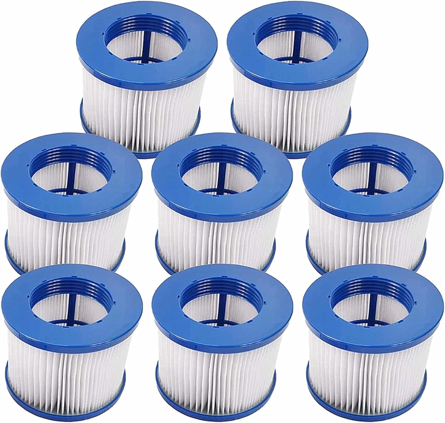 woejgo Spa filterkartusche für Whirlpool zubehör,Clever Spa Filter 75 * 100 mm Poolfilter kompatibel Spa Pools,filterkartusch Pool Filter Lamellenfilter. (Blue-8pcs)