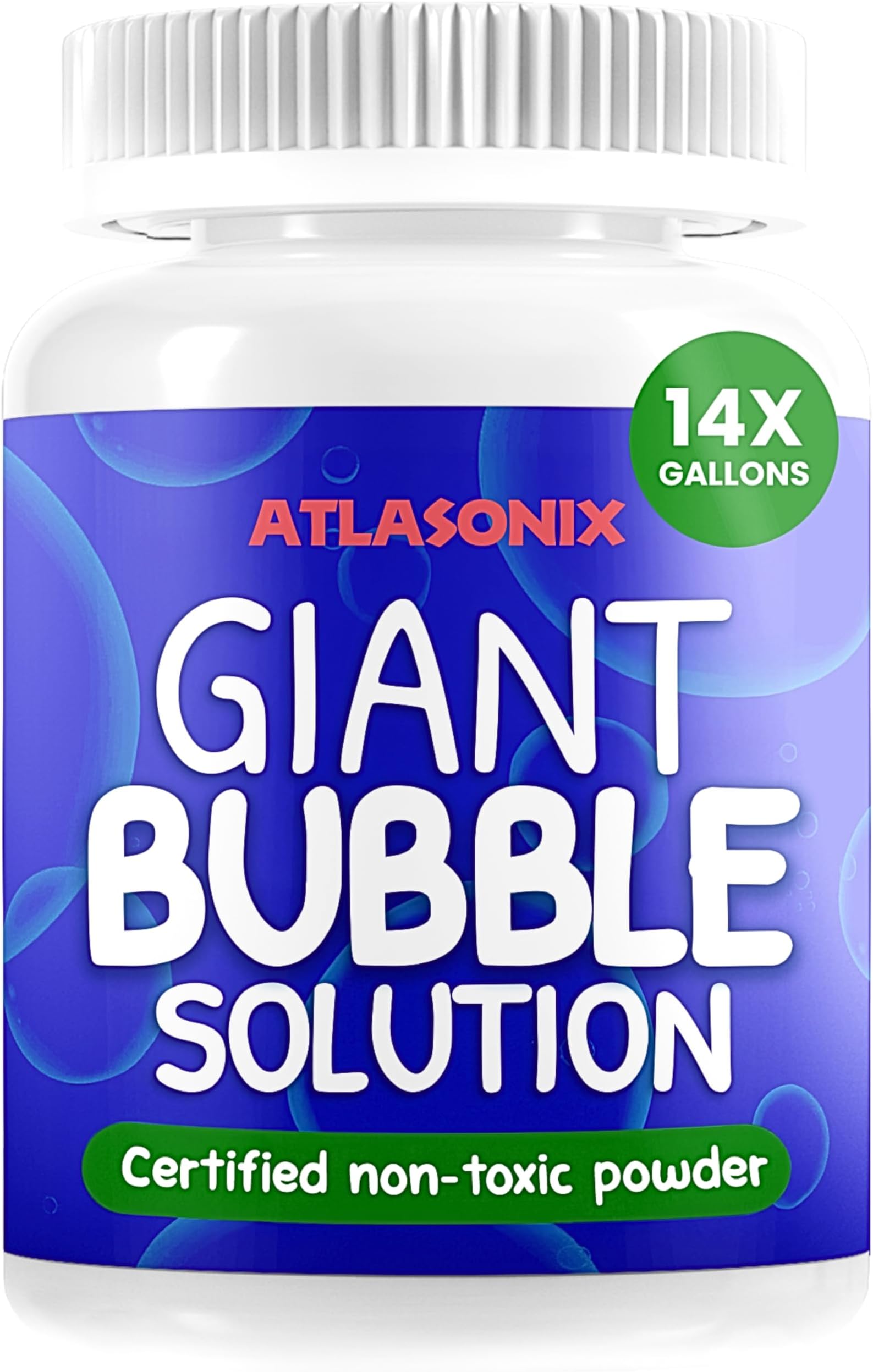 Atlasonix Giant Bubble Solution - Giant Bubble Mix for Making 14 Gallons of Big Bubble Solution for Kids | Non Toxic All Natural Bubble Concentrate for Giant Bubbles