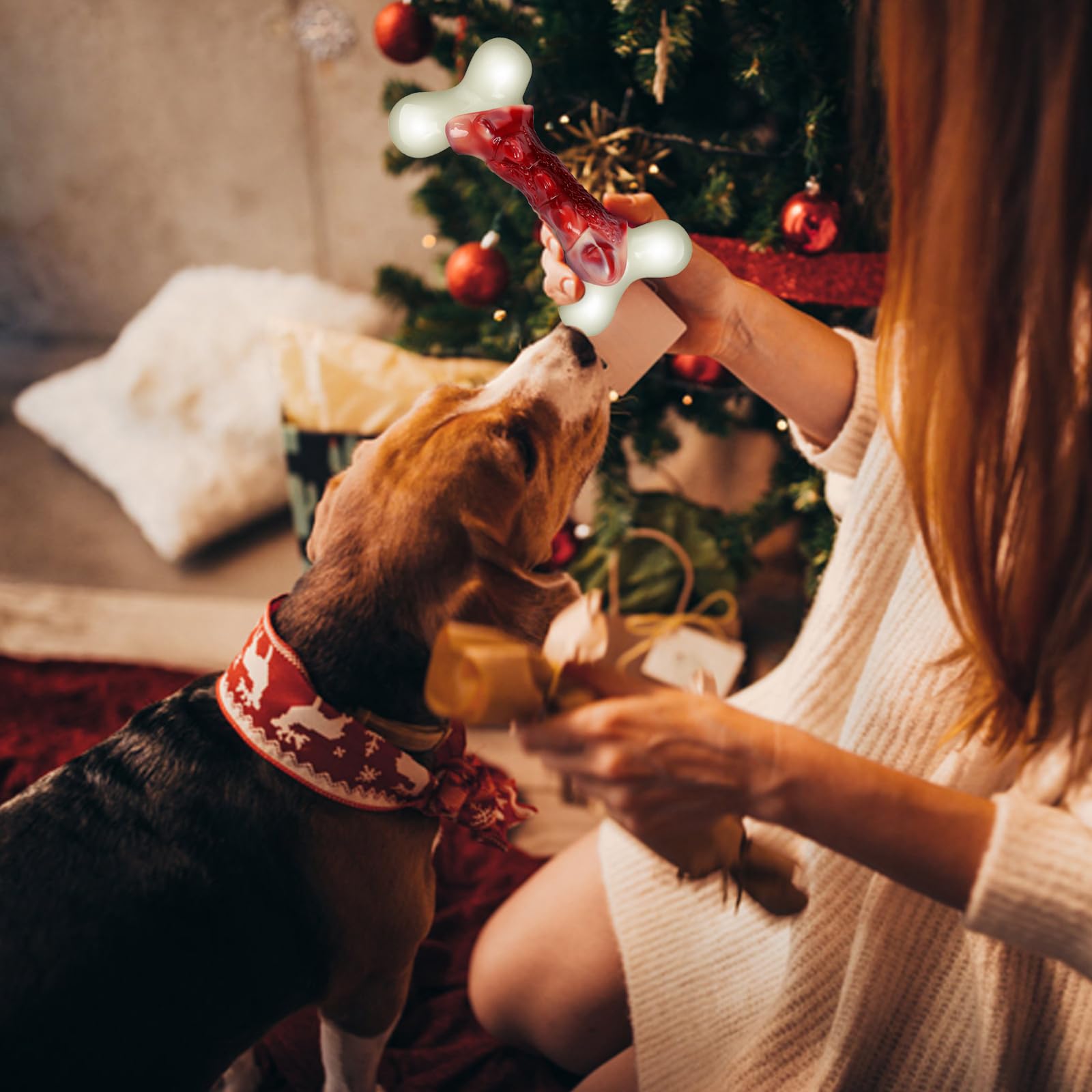 DEBAK Dog Toys for Aggressive Chewers, Dog Toys to Keep Them Busy, Durable and Strong Dog Bones for Heavy Chewers, Almost Indestructible for Lasts a Long Time