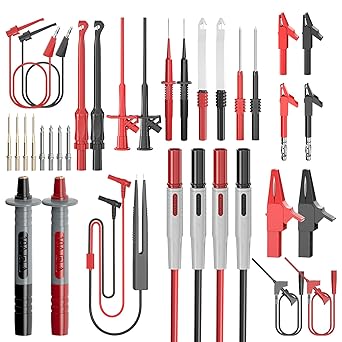 Goupchn 33PCS Multimeter Test Leads Kit with Replaceable Precision Probes Set, Wire-Piercing Probes, Alligator Clips, Mini Grabber Test Hook Clips and Test Tweezer for Digital Electrical Testing