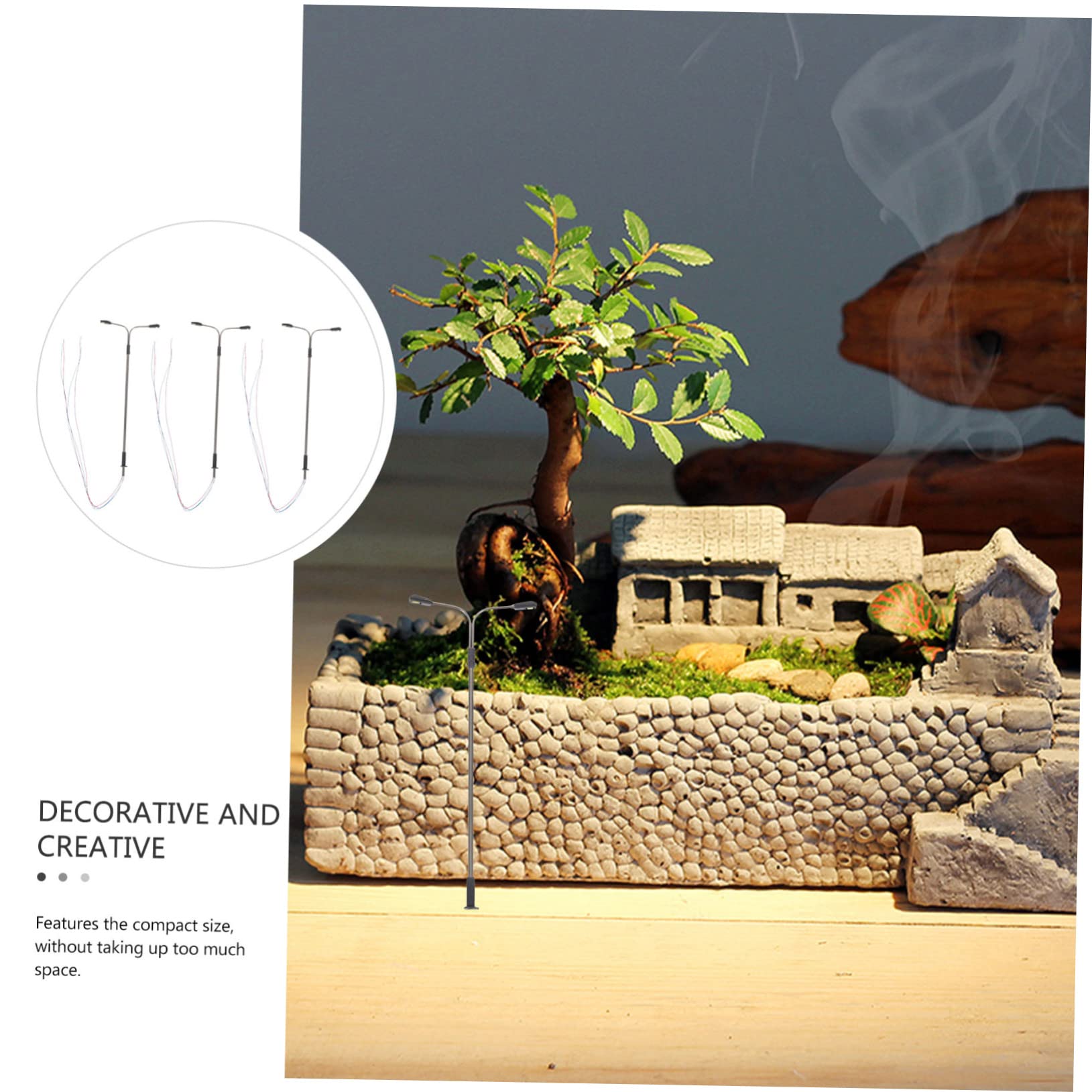 JOINPAYA 12pcs Miniature Double-end Street Lights Sand Table Decorative Lamp for Landscape Layout Road Lamp for Creative Gardening Decor Unique Design