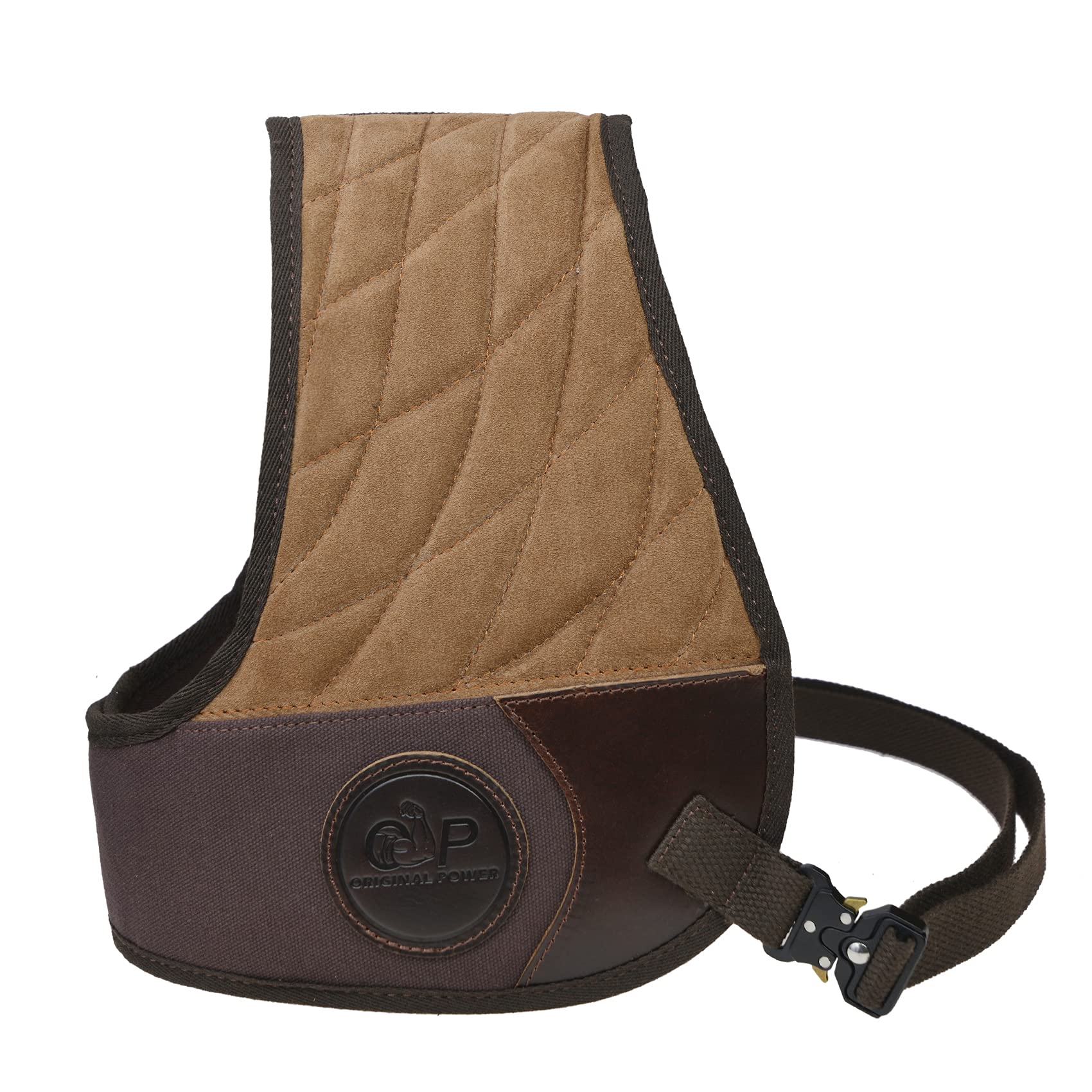 WAYNE'S DOG Verstellbares Gewehr Shotgun Shield Schulterschutz Recoil Pad, Gepolsterte Lederhemd Weste zum Schießen (Kaffee)