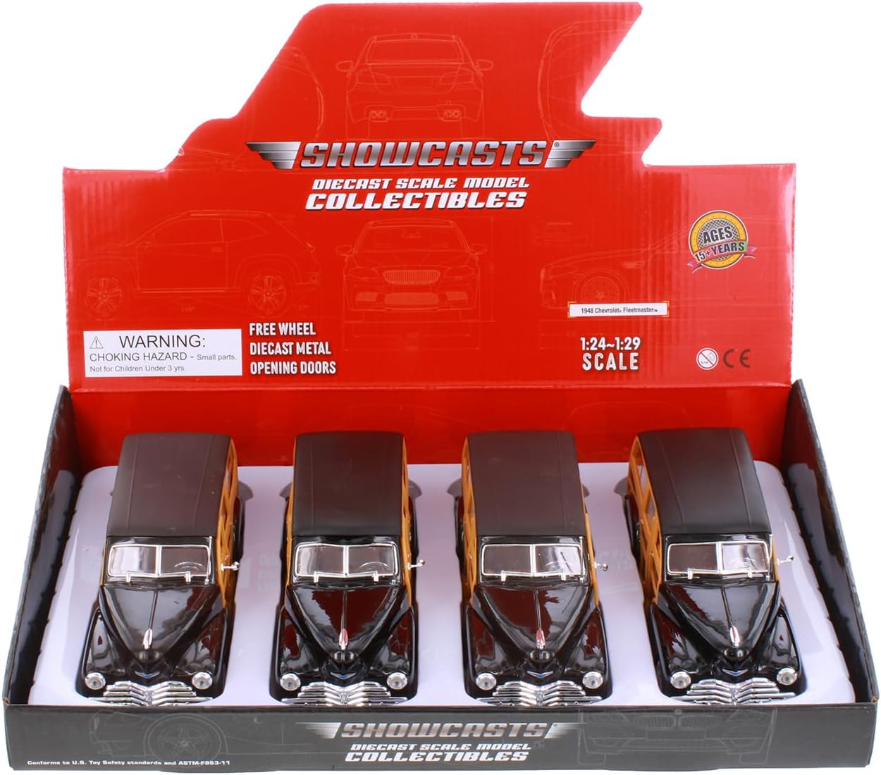 Box of 4 1948 Chevy Fleetmaster (ASSTD) 1/24 Scale Diecast Model Cars