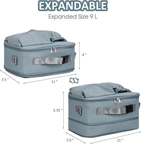 Miniatura 2 de WANDF Lonchera para niños, lonchera expandible con bolsa de almacenamiento de alimentos, bolsa térmica para almuerzo con aislamiento térmico para la