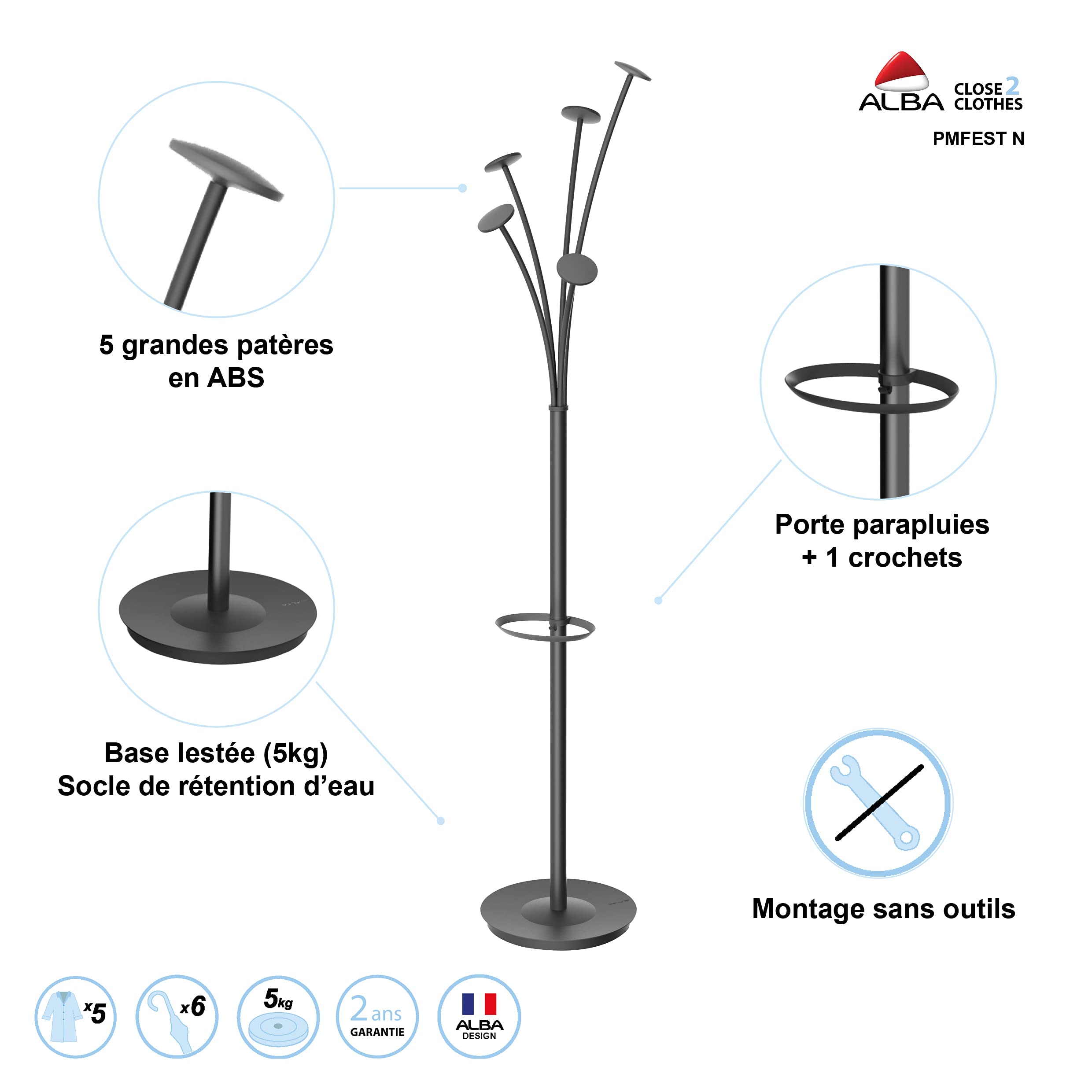 OFFICE DEPOT Alba Porte manteau