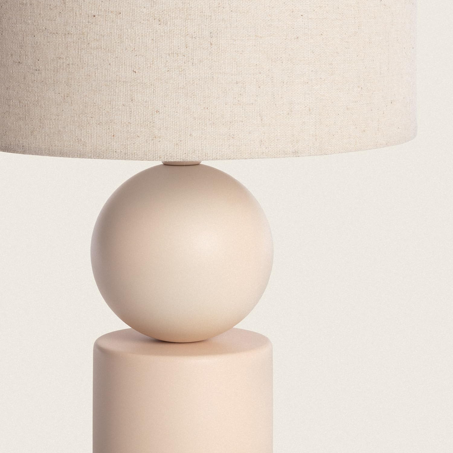 LEDKIA LIGHTING Lampe à Poser Céramique et Tissu Rahma Beige