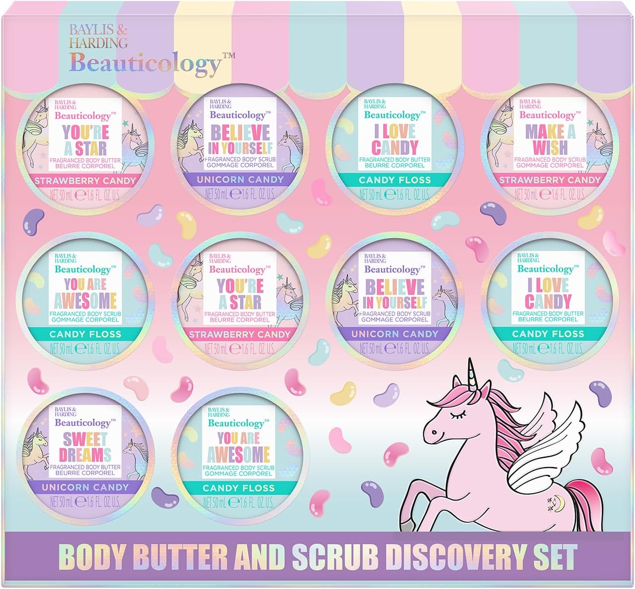 Baylis & Harding Beauticology Candy Body Scrub & Butter Discovery Gift Set (Pack of 1) – Vegan Friendly Baylis & Harding Beauticology Candy Body Scrub & Butter Discovery Gift Set (Pack of 1) – Vegan Friendly
