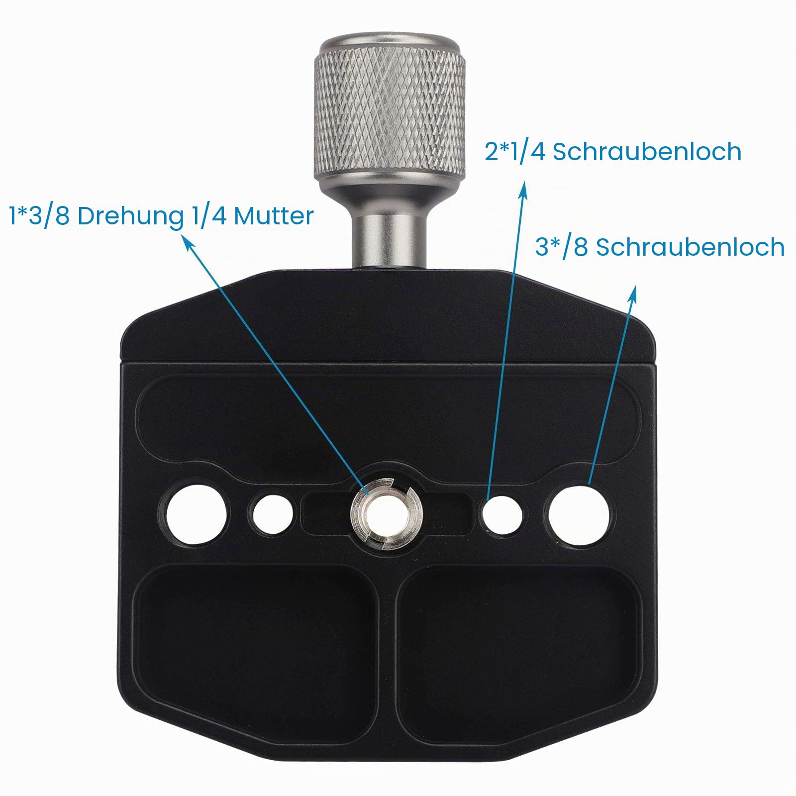 70 mm Schnellwechselklemme mit Arca Swiss Klemme, passend für Stativ-Kugelkopf, Universal-Schnellwechselsitz, Einbeinstativkopf, Stativ-Schnellwechselplatte