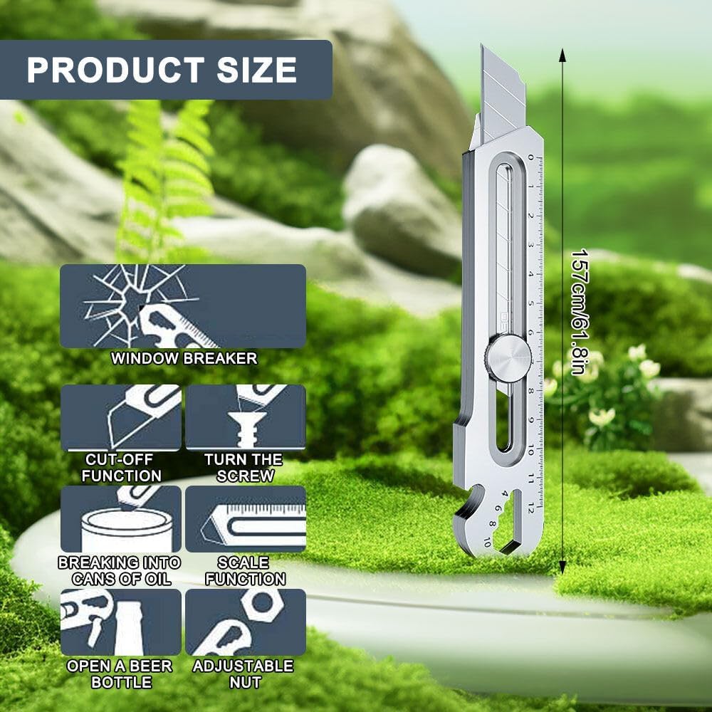 Kelexx 6-in-1 Professional Safety Retractable Utility Knife – Multi-Functional Carpet Cutter & Box Opener for Home, Office, DIY, Heavy Duty Tasks - Image 6 thumbnail