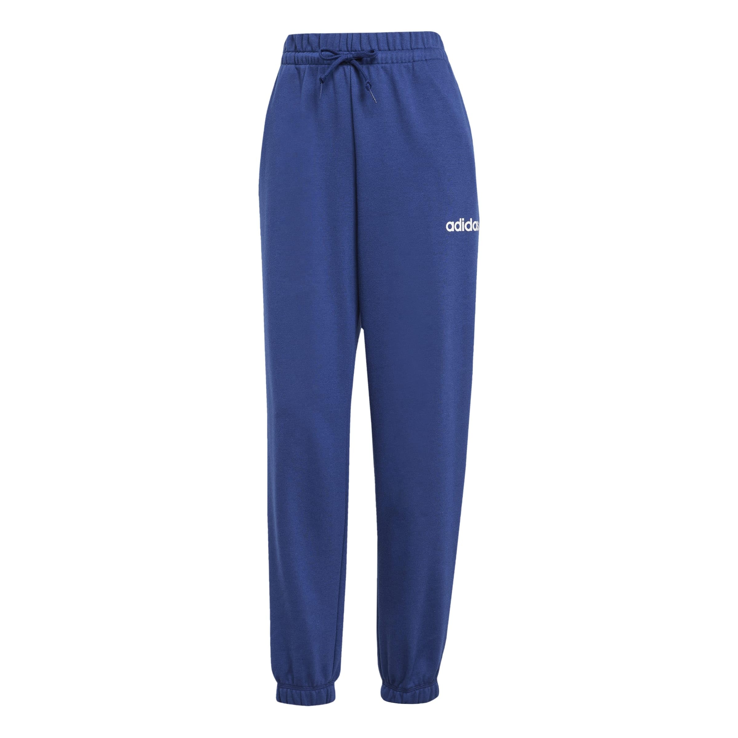 adidas Women's Essentials Linear French Terry Cuffed Pants, Dark Blue/White, XS