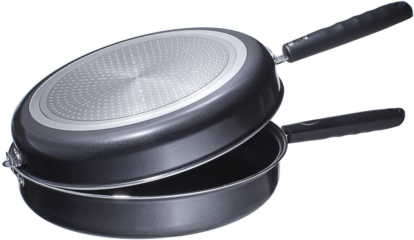 Cookmaster Nonstick 12-Inch Frittata Double Frying Pan and Omelette Skillet Duo Set
