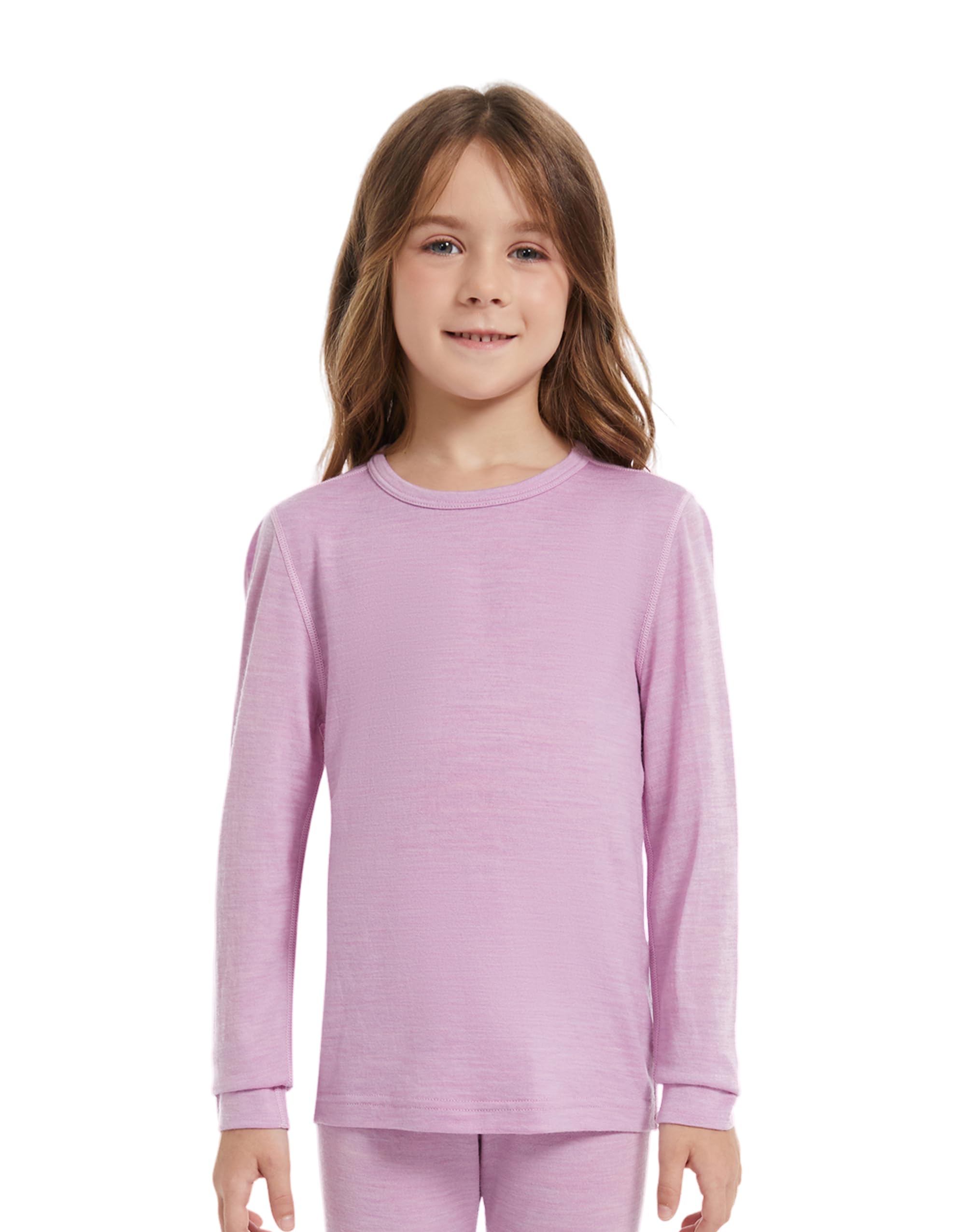 Thermooberteil Kinder Unisex, 100 % Merinowolle, Langarmshirt für Jungen & Mädchen, Skiunterwäsche Winter, Weich & Wärmend