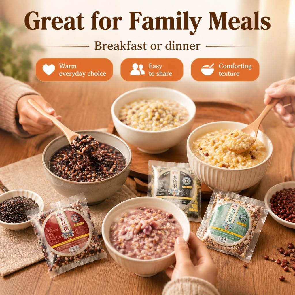 Paquete De 30 Gachas Cereales Mixtos, 100 G Por Bolsa, Fácil Cocinar, Sin Aditivos, Desayuno Y Cena Ricos En Nutrientes, Compatible Con Olla Arrocera