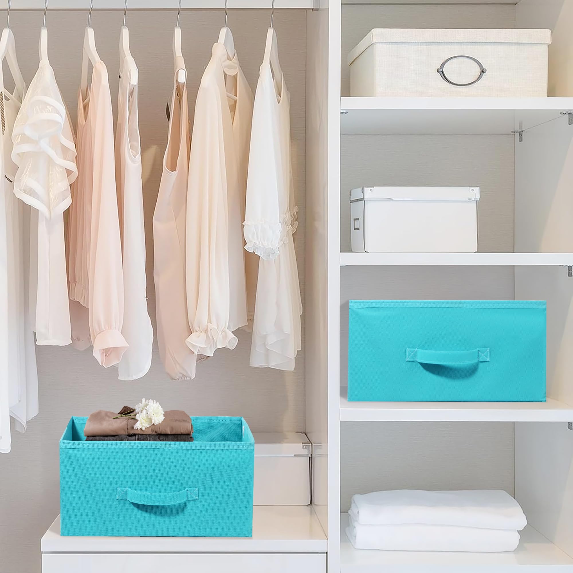 Kuber Industries 6 Stück Schubladen-Organizer | Faltbarer Aufbewahrungs-Organizer aus Stoff für Schrank | Organizer für Bücher, Spielzeug | Aufbewahrung für Socken, BH