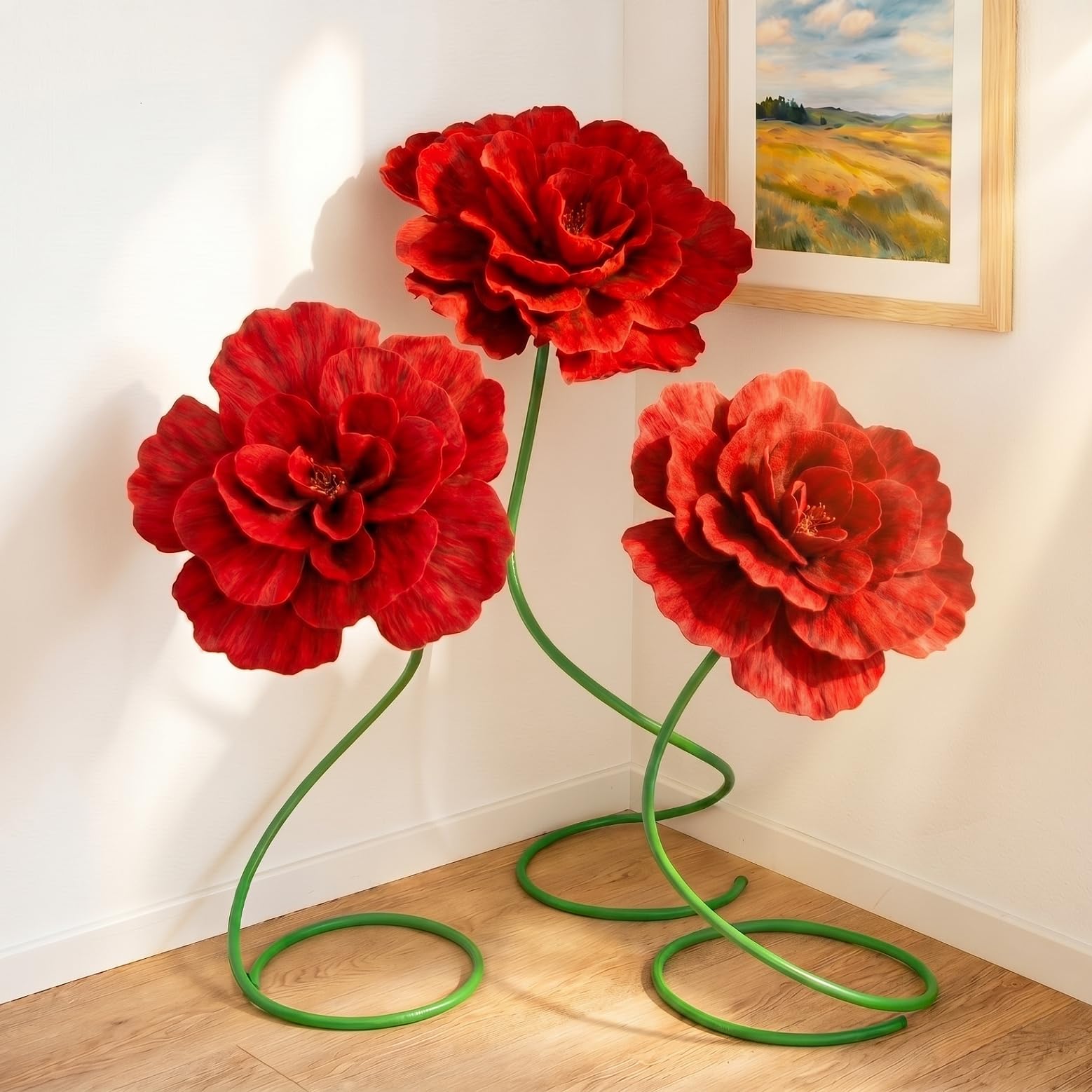 Photo 1 of Maysing 3 Pcs 5 ft Large Peony Giant Artificial Peony Valentine Standing Huge Handcrafted Flowers for Window Reception Banquet Ceremony Floral Decor Garden Hotel Office Birthday Wedding Party