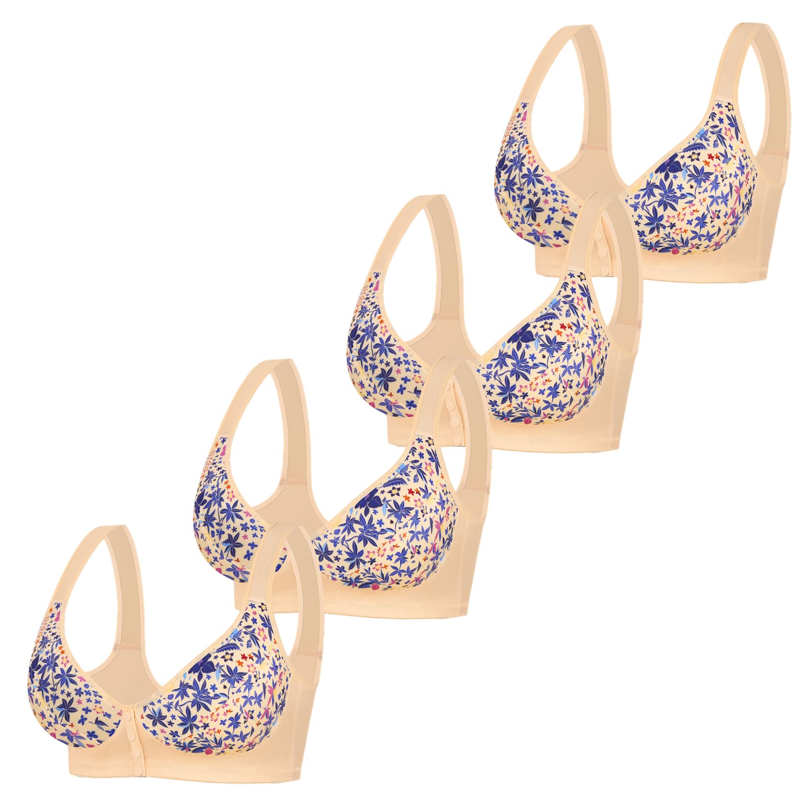 Reggiseni Senza Ferretto 4 Set Reggiseni Donna Reggiseno Chiusura Frontale Taglie Forti Reggiseno Comodo Reggiseno Morbido