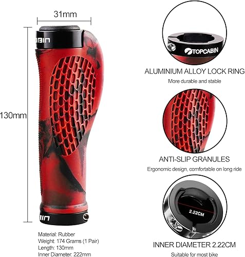 Miniatura 2 de Puños ergonómicos de manubrio de bicicleta, de Topcabin, con amplia superficie de agarre