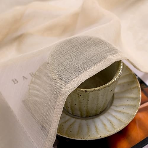 Miniatura 8 de MIULEE - Cortinas transparentes para ventana (2 paneles). Cortinas elegantes., Poliéster & Mezcla de poliéster, Marrón