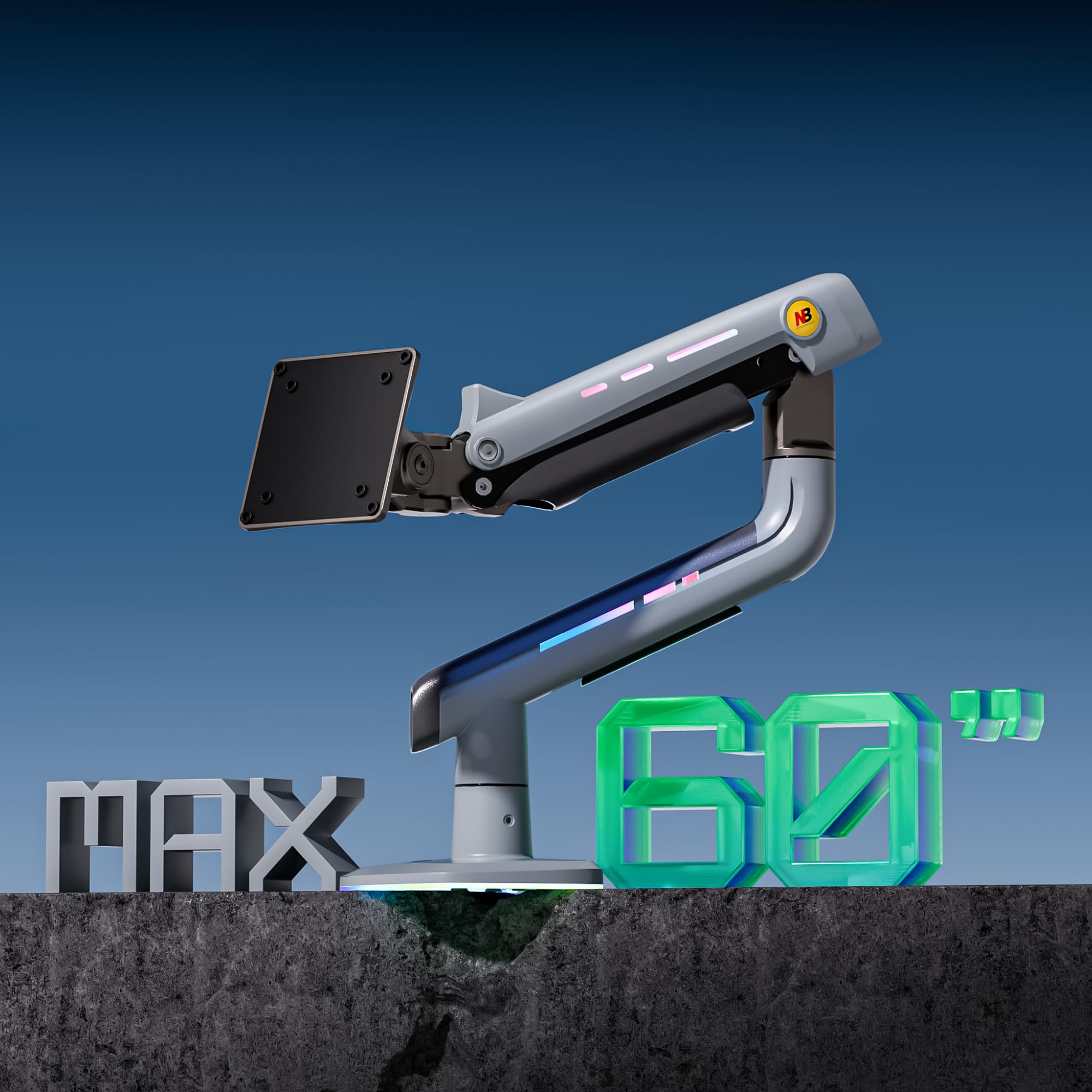 Amazon.co.jp: NB ERGONOMIC 【RGBライト付き】大型モニターアーム 大