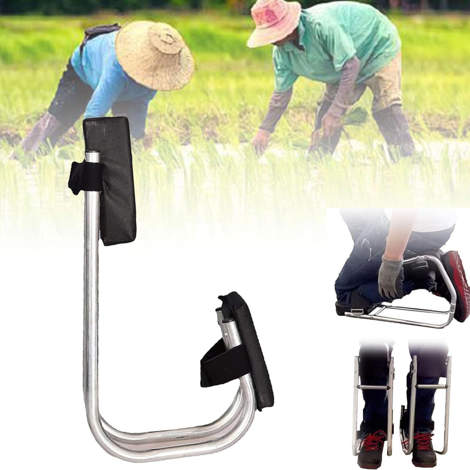 Asiento de rodilla para jardinería, silla de rodillas portátil, herramienta de ahorro de mano de obra para trabajo agrícola, protege las rodillas con un soporte de pierna, diseño ergonómico