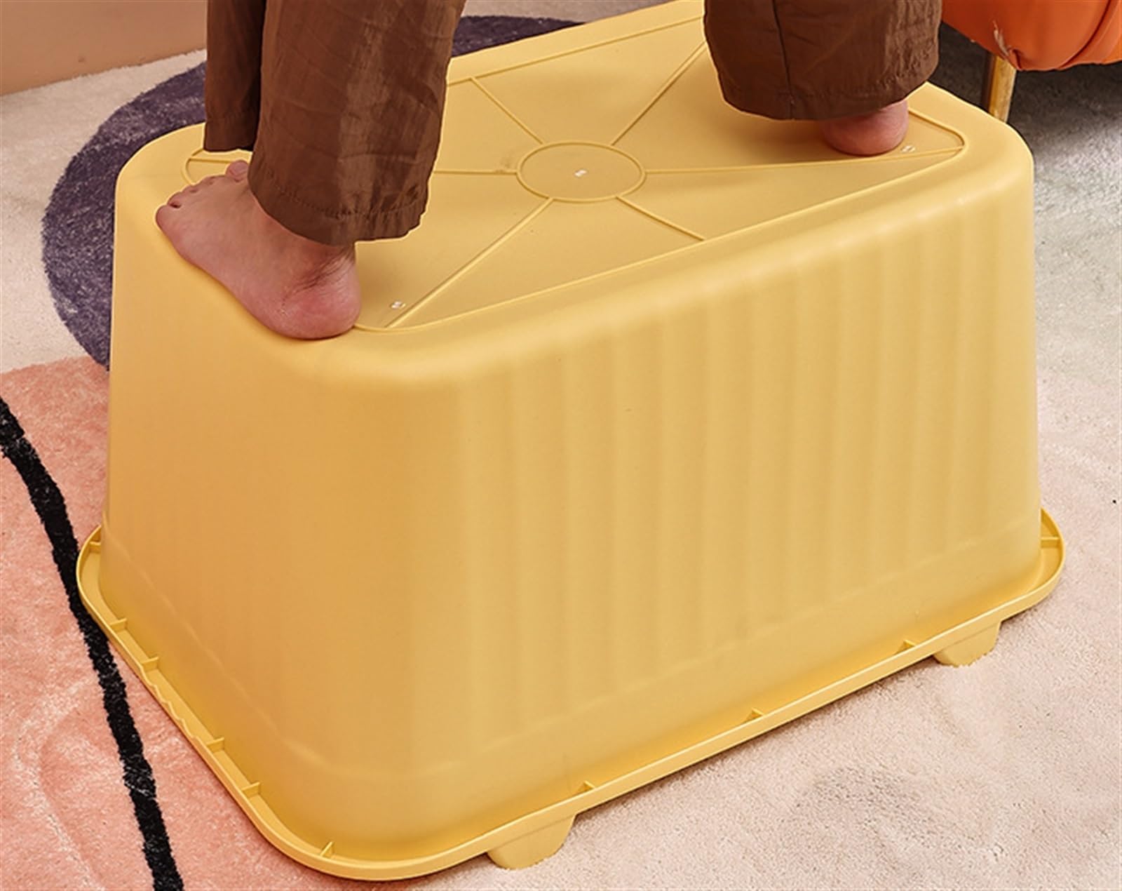 Kuweta dla Kota Solidna Otwarta Górna Kuweta Dla Zwierząt Z Wysokimi Ściankami, Odporna Na Rozpryskiwanie, Pojemnik Śmieci Trwała Kotów Nieprzywierająca(Yellow,50x38x30.5 cm)