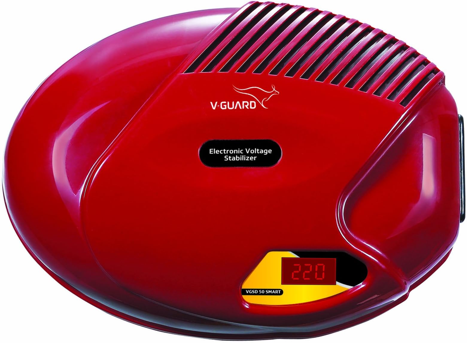 V-Guard VGSD 50 Smart Stabilizer for Refrigerator up to 300 Litre | Advance Overheat Protection | 2 A Capacity | Convenient LED Indicator | Cherry Red (Working Range:130-290 VAC)