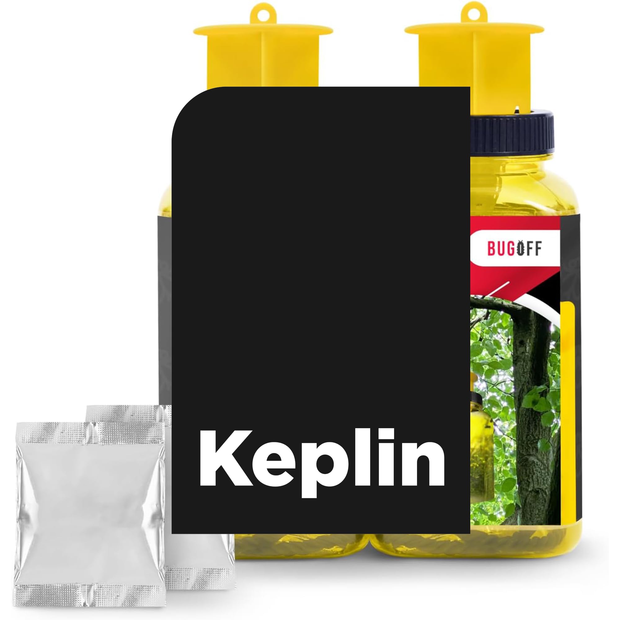 Bugoff Fly Catcher Bottle - Pack of 2 Effective Insect Trap for Outdoor Use Fly Killer for Garden, Attract Flies & Bugs with Reusable Bait, Easy to Use Non Toxic & Poison Free Up to 10 Meters