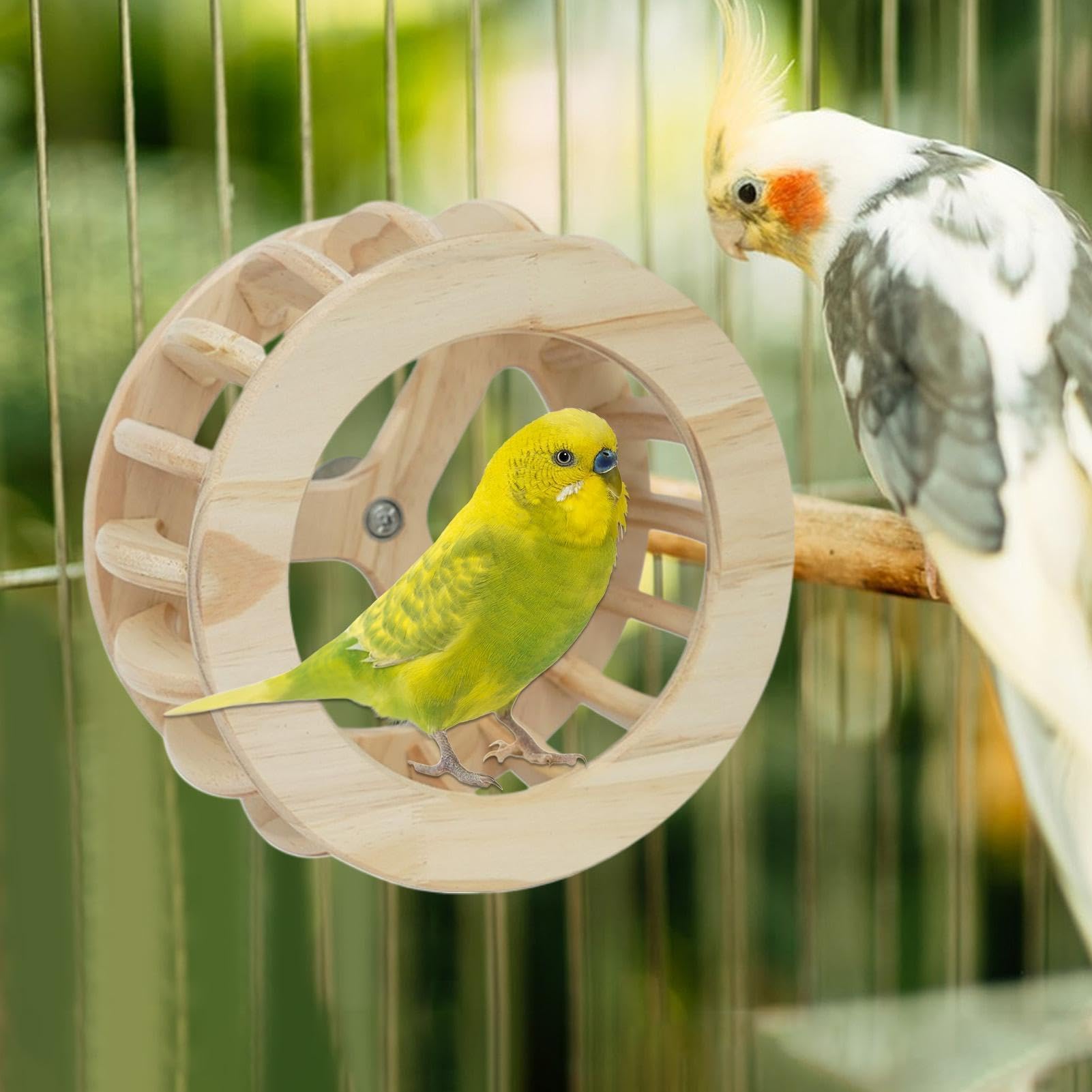 Giocattolo per gabbia per uccelli, in legno, per pappagalli africani, ara, cacatua, piccioncini, canarini, conuri, parrocchetti, calopsitte, stimolanti l'attività e il gioco degli uccelli