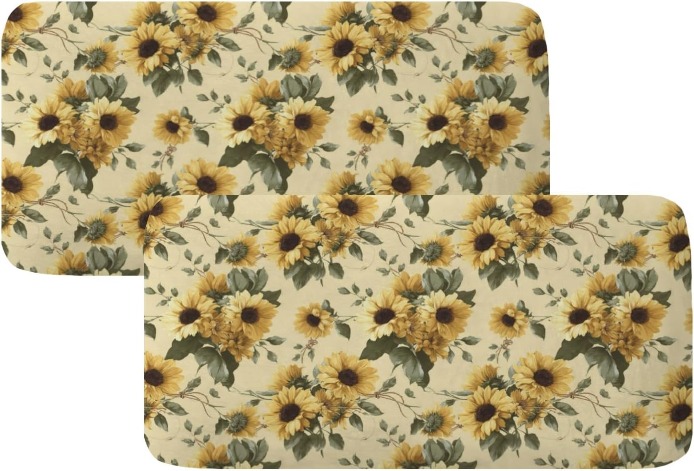 Spring Sunflowers Art Loveseat Covers Couch Covers for 2 Cushion Couch, 2-Piece Stretch Sofa Slipcovers Anti-Slip Washable Furniture Protectors for Dogs Pets