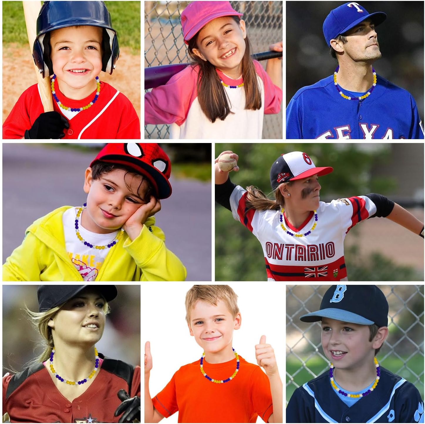 Baseball Beaded Chain Necklace for Men Women,Ice Collection Necklace Diamond Rhinestone Bling Inspired Sports Jewelry 18 inches,Baseball Dirp Accessories gift for team lovers Baseballer Inspired - Image 7