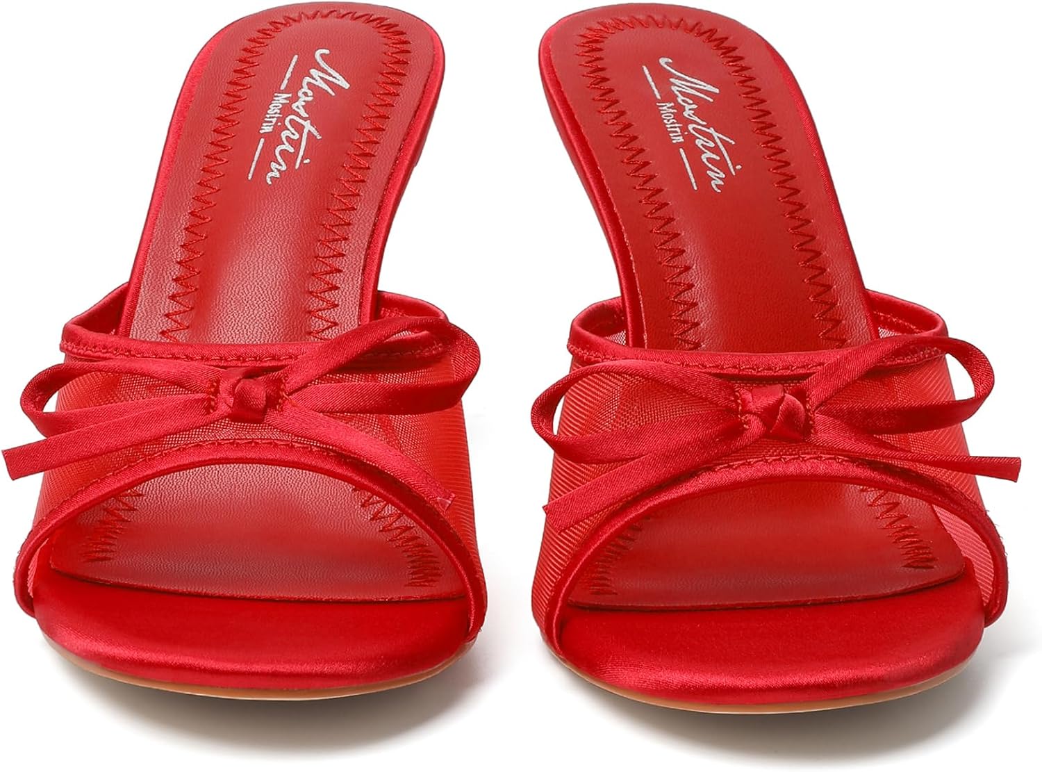 Mostrin Kitten Heels for Women Round Toe Heels With Bow Vintage Mules Sexy Slip on Stiletto Backless Sandals for Party Daily - Image 9