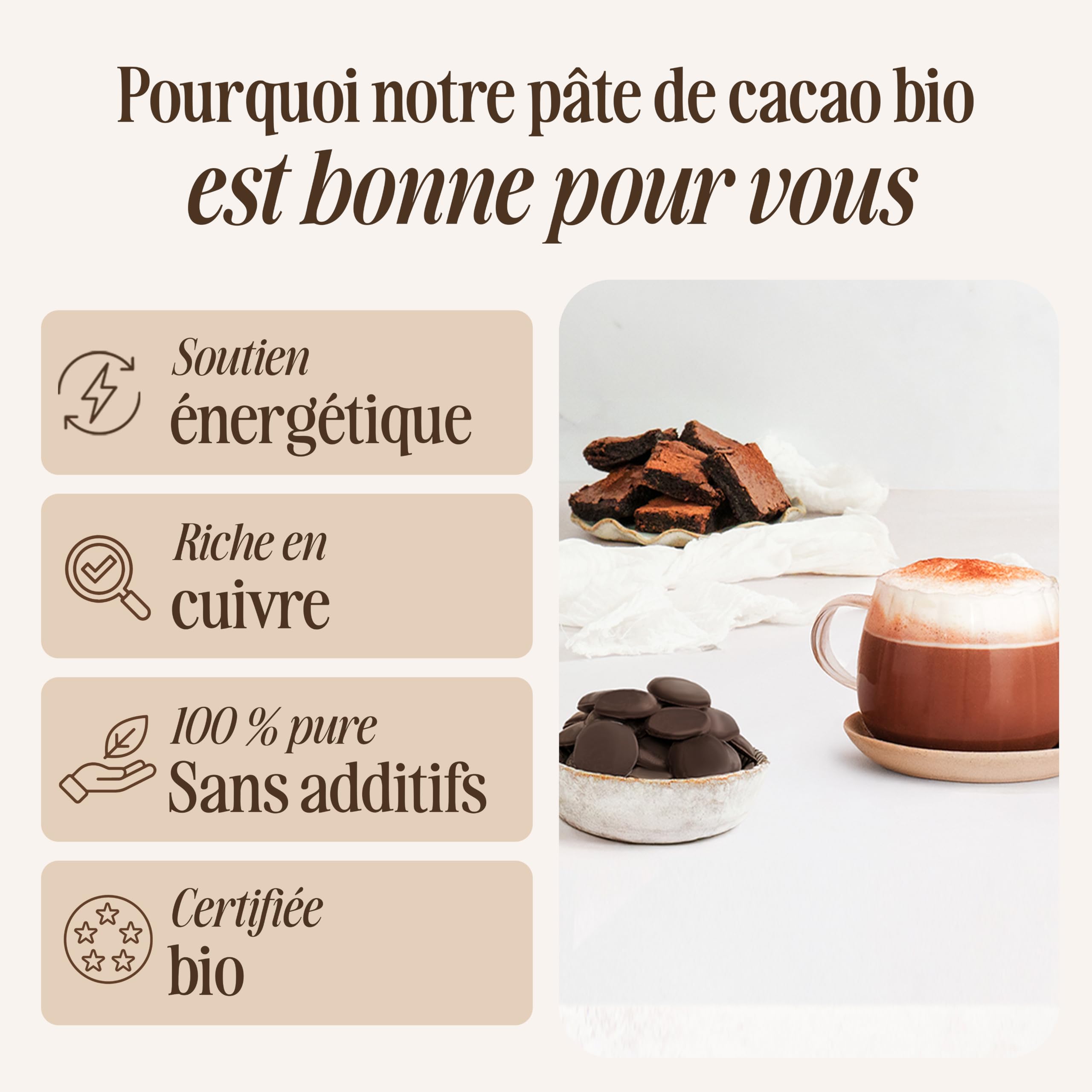 Sevenhills Wholefoods Pâte De Cacao Bio 500g