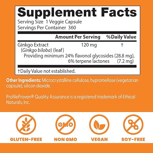 Vista 9 de Doctor's Best Fuerza Extra Ginkgo, 0,004 oz cápsulas vegetarianas, DRB-00091, 1, 1