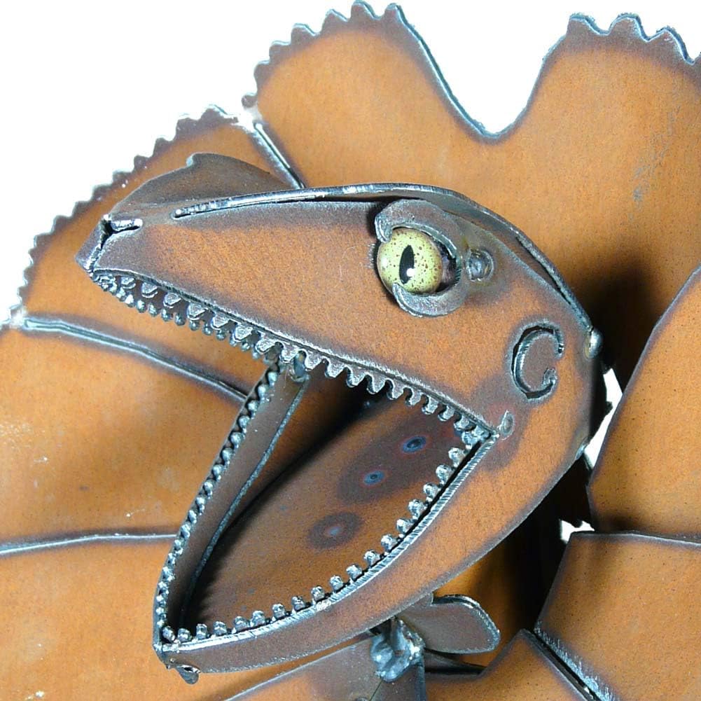 Frilled Neck Lizard American Handcrafted Metal Sculpture, 20"
