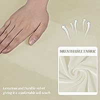 Vista 11 de WEERRW Fundas de terciopelo para sofá de 2 cojines, fundas de sofá de felpa de terciopelo de lujo de alta elasticidad, con parte inferior elástica