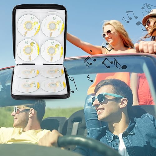 Miniatura 6 de Estuche de almacenamiento de DVD carpeta protectora de DVD, organizador de DVD portátil, cartera de CD para 160 discos, funda de plástico duro para