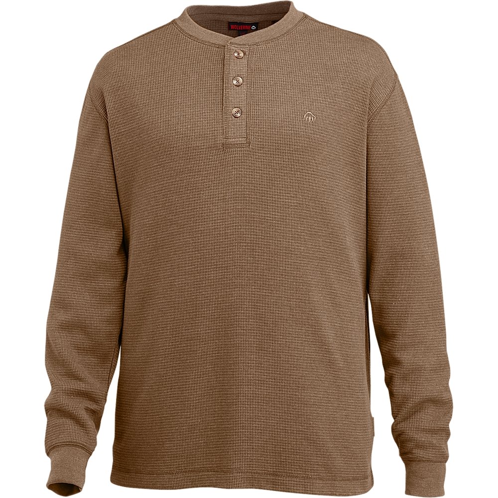 Wolverine Men's Walden Long Sleeve Blended Thermal 3 Button Henley Shirt