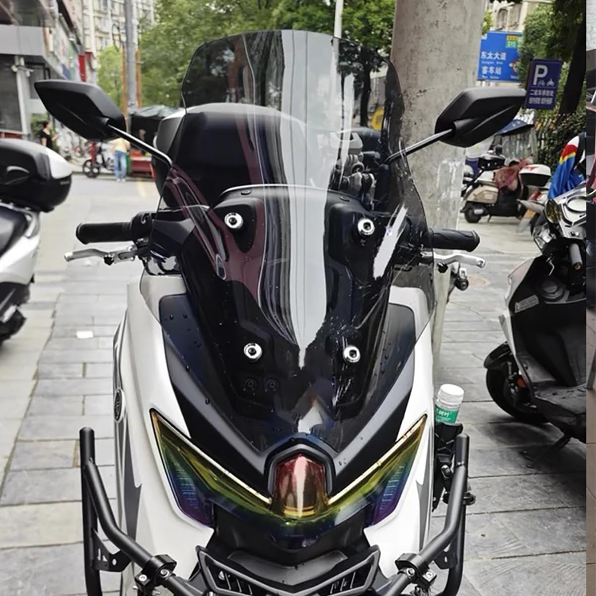 NMAX 2025年式　ロングスクリーン　約52.5cm Amazon | NMAX用ロングスクリーン(スモーク)2025年国内モデルに対応