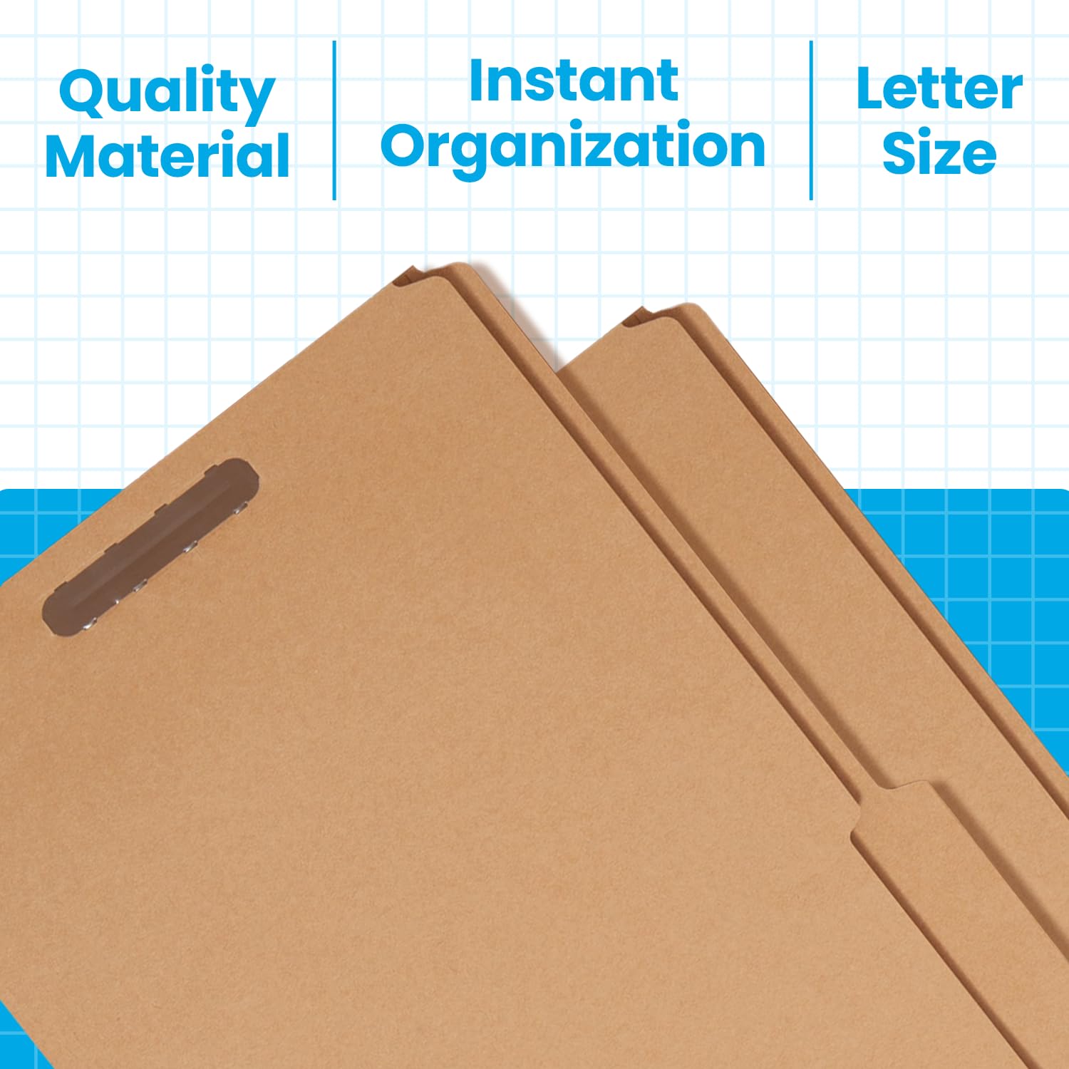 Pendaflex Fastener Schnellhefter – 2 Zinken-Schnellverschlüsse für sichere Papieraufbewahrung – Manila-Ordner mit 1/3 Zuschnitt-Tabs – ideal für Büro, Zuhause und Schule – Braun – 50 Ordner (1 Stück)