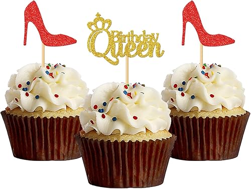 MonMon & Craft 24 piezas de decoración de cupcakes de cumpleaños para mujeres o niñas 1, 3, 30, 40 cumpleaños, fiesta de revelación de género,