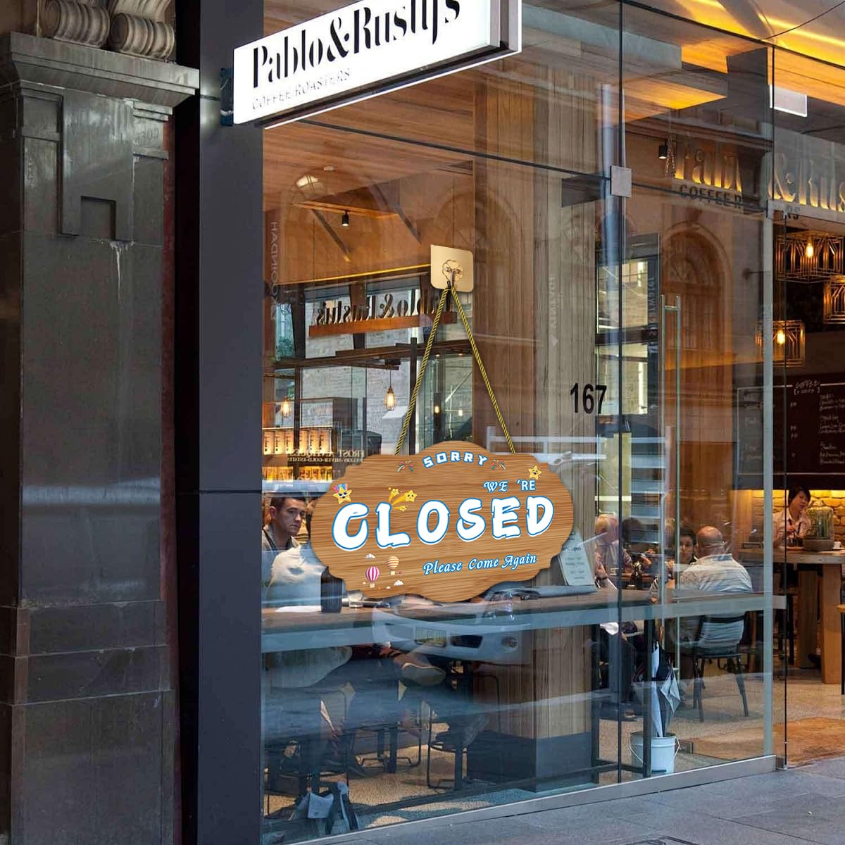 Cartello aperto/chiuso bifacciale resistente - Cartello orario di apertura regolabile per porte, caffetterie e vetrine di boutique, cartello per porta/parete montato su corda di qualità commerciale