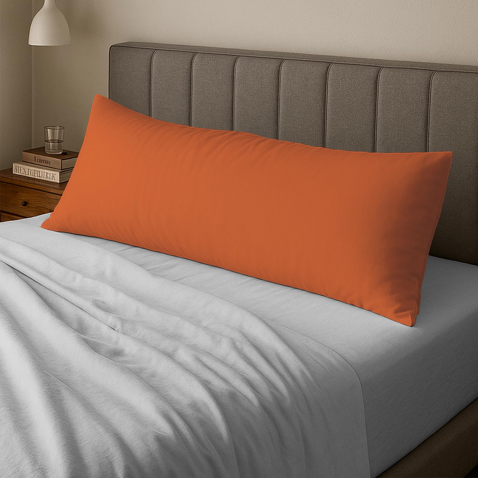 Pizuna Cotton Burnt Orange Body Pillow Cover 1 Piece Only
