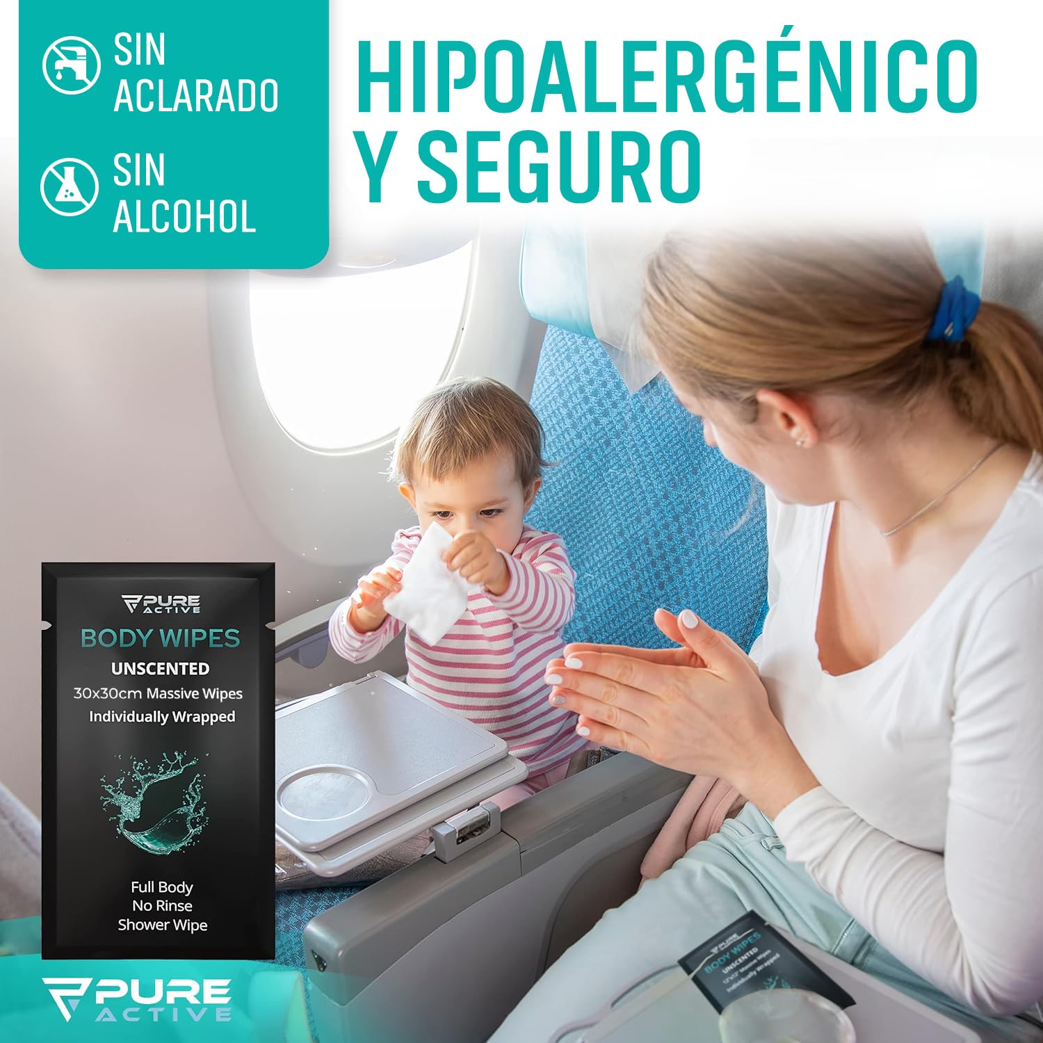 Individual Wipes (Sin perfume, 40 Toallitas XL)