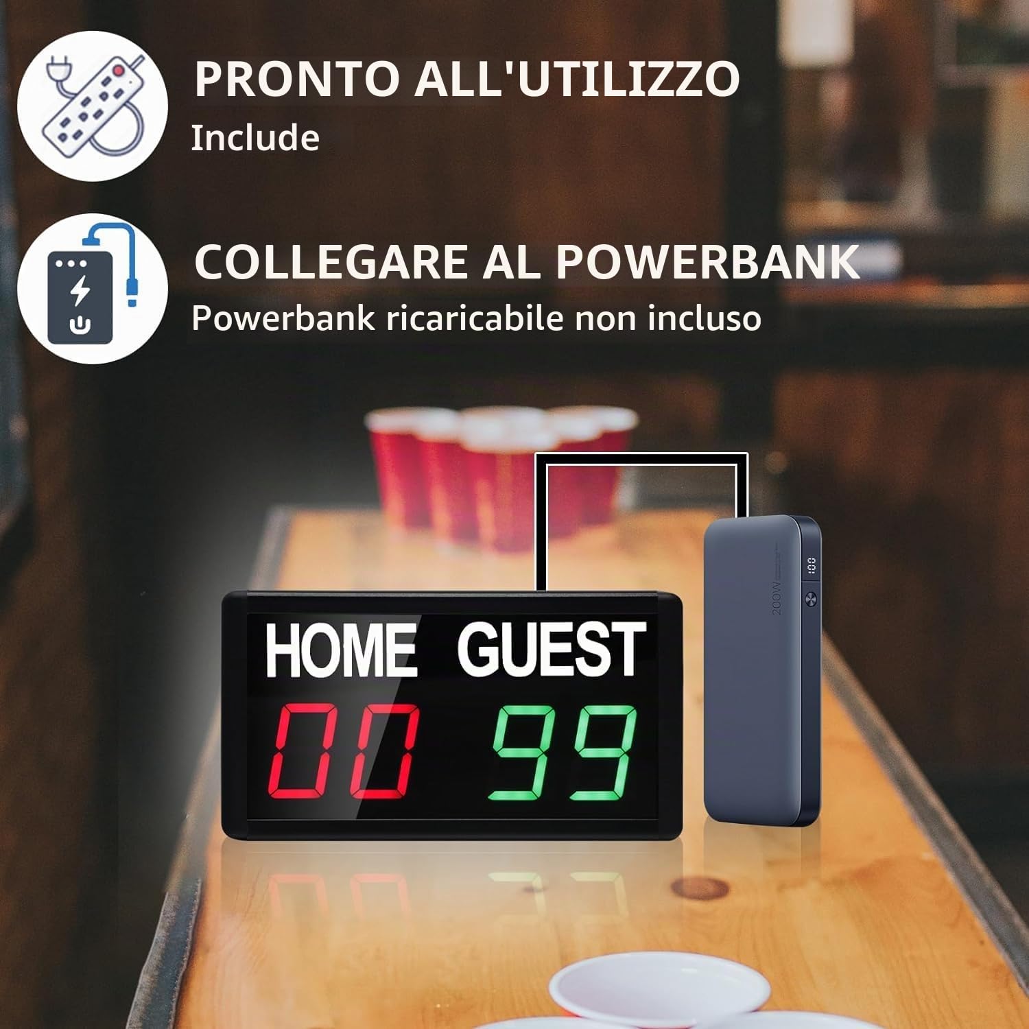 Tabellone segnapunti portatile di Digital del tabellone segnapunti di Digital con telecomando per pallacanestro, calcio, pallavolo