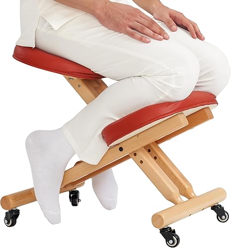 Master Massage Silla ergonómica plegable de madera para oficina – Silla plegable de madera para la corrección de postura en el hogar – Mejora tu