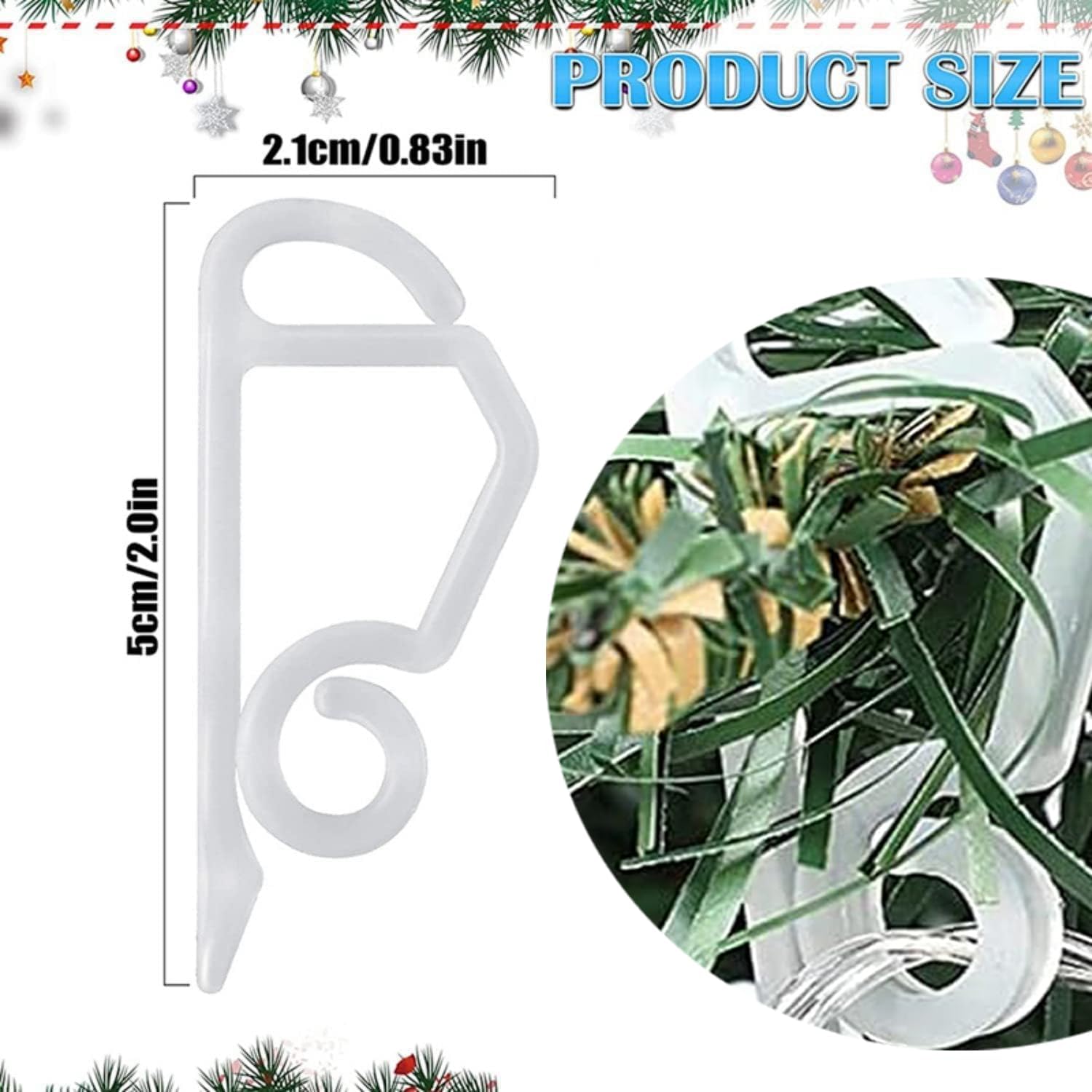 Christmas Light Clips 100Pcs Outdoor Gutter Hook Weatherproof Outdoor Light Clip Holiday Light Clip for Christmas Decoration String Light, No Tools Required